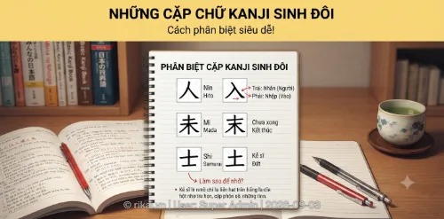 Những cặp chữ Kanji sinh đôi: Danh sách và cách phân biệt các ký tự giống nhau như đúc