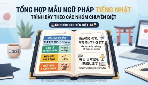 【Bản đầy đủ】Tổng hợp mẫu ngữ pháp theo các nhóm