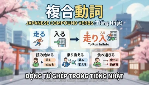 [Phần 1] Động từ ghép trong tiếng nhật